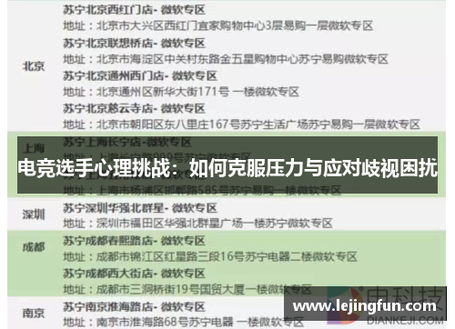 电竞选手心理挑战：如何克服压力与应对歧视困扰
